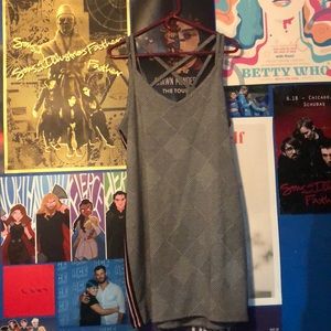 Black and White dress with stripes down the sides